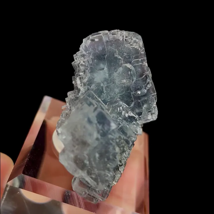 Natural Transparent Fluorite and Bismuthinite, Mineral Specimen:Yaogangxian,Hunan （50*30*25MM） - image 3