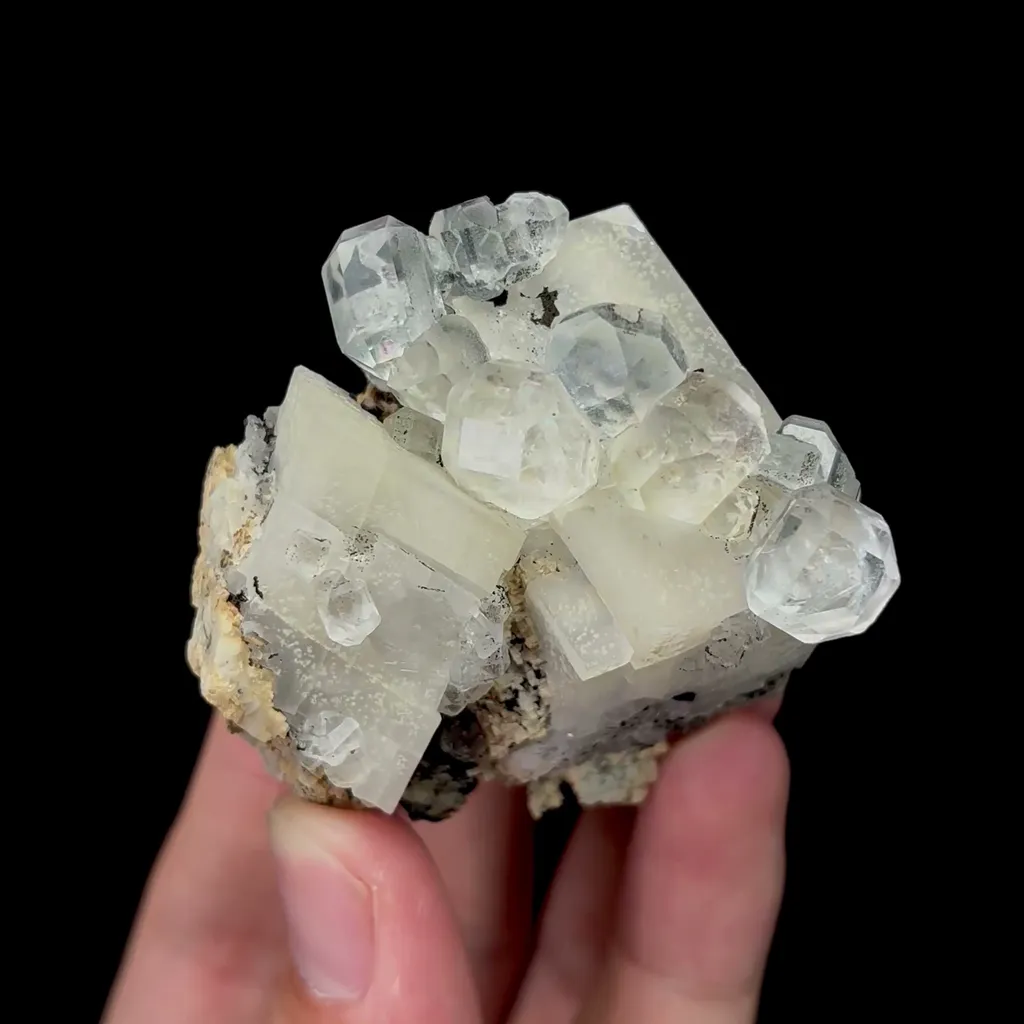 Natural Transparent Fluorite and Calcite Mineral Specimen,High Quality Specimen,HUANGGANG LIANG,INNER MONGOLIA,CHINA(51*36*50mm) image