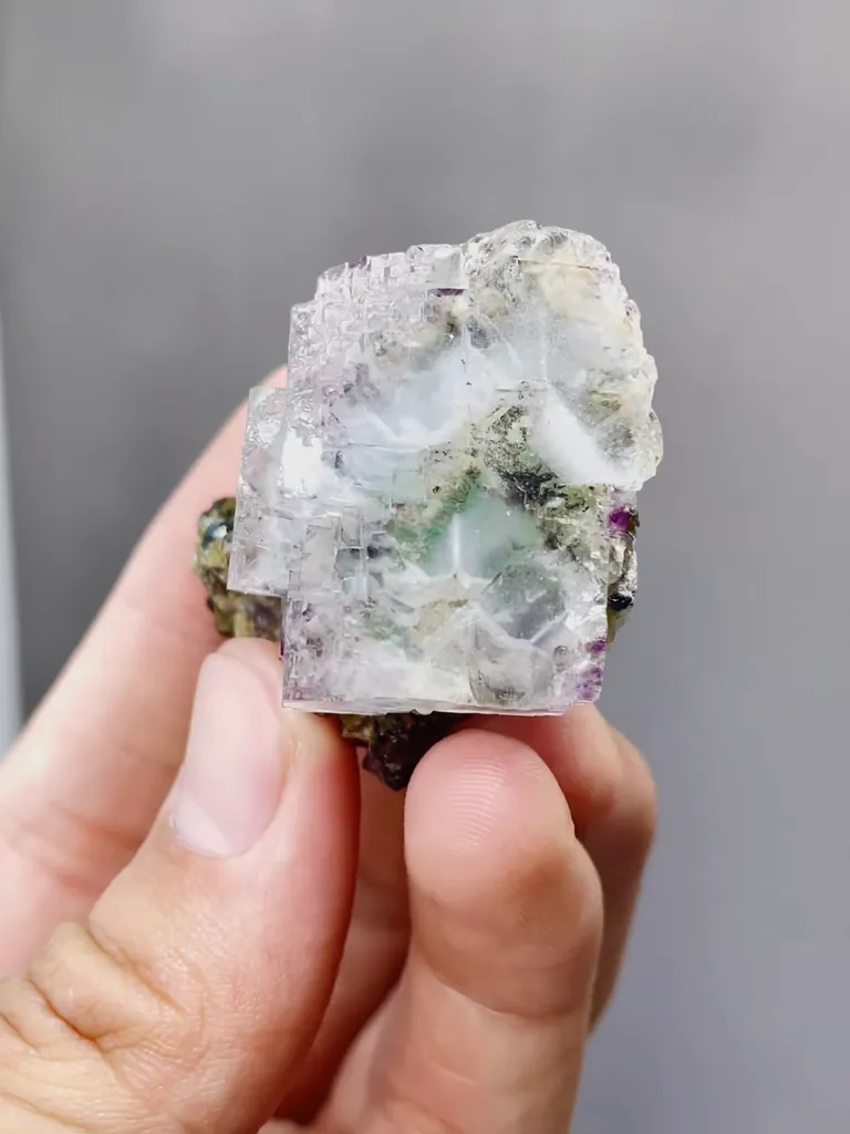 Natural Transparent Fluorite and Mica coexist comes from Yaogangxian,Hunan 35*25*45MM - image 5