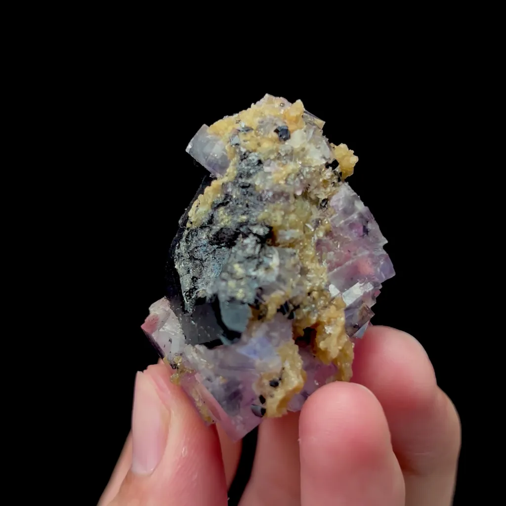 Natural Transparent Fluorite and Wolframite Mineral Specimen,High Quality Specimen,YAO GANG XIAN,HUNAN,CHINA(47*32*26mm) - image 4