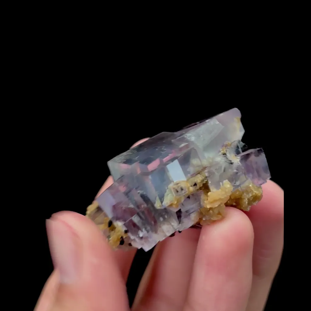 Natural Transparent Fluorite and Wolframite Mineral Specimen,High Quality Specimen,YAO GANG XIAN,HUNAN,CHINA(47*32*26mm) - image 3