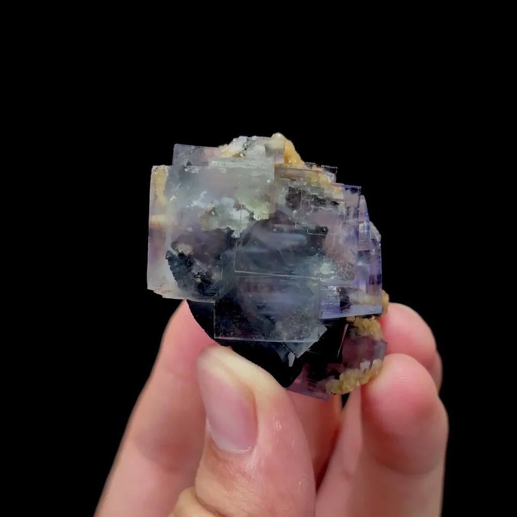 Natural Transparent Fluorite and Wolframite Mineral Specimen,High Quality Specimen,YAO GANG XIAN,HUNAN,CHINA(47*32*26mm) image