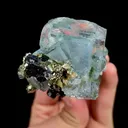 Natural Transparent Fluorite with Quartz and Pyrite, Mineral Specimen:Yaogangxian,Hunan (50*75*45MM) - image 4