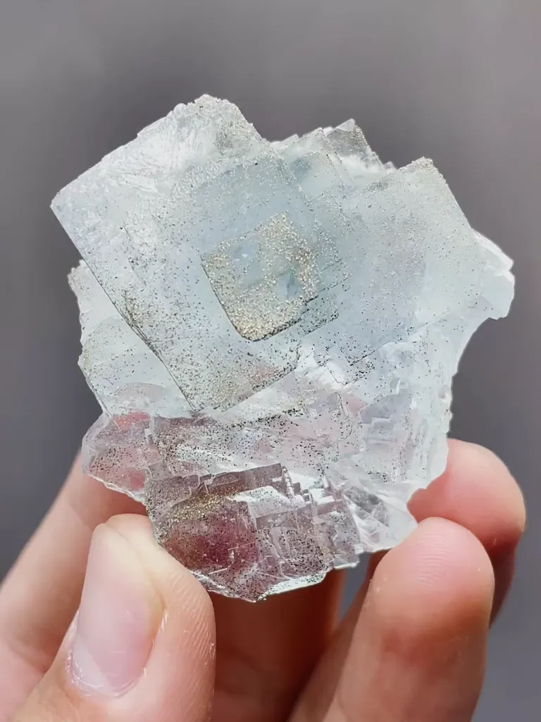 Natural Transparent Glassy Fluorite and Pyrite coexist comes from Yaogangxian,Hunan 40*25*45MM image