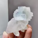 Natural Transparent Glassy Fluorite and Quartz coexist comes from Yaogangxian,Hunan 45*35*60MM - image 1