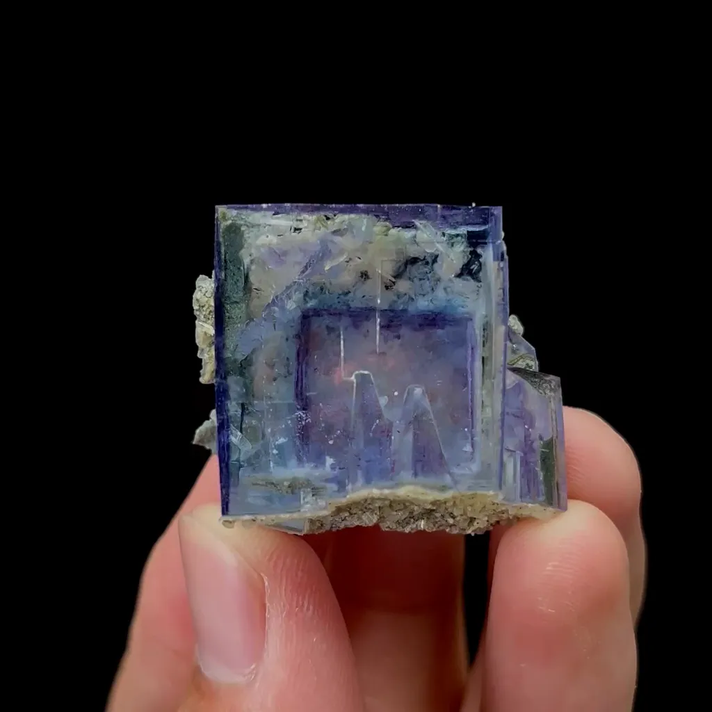 Natural Transparent Glassy Phantom Fluorite Mineral Specimen,High Quality Specimen,YAO GANG XIAN,HUNAN,CHINA(33*25*28mm) image