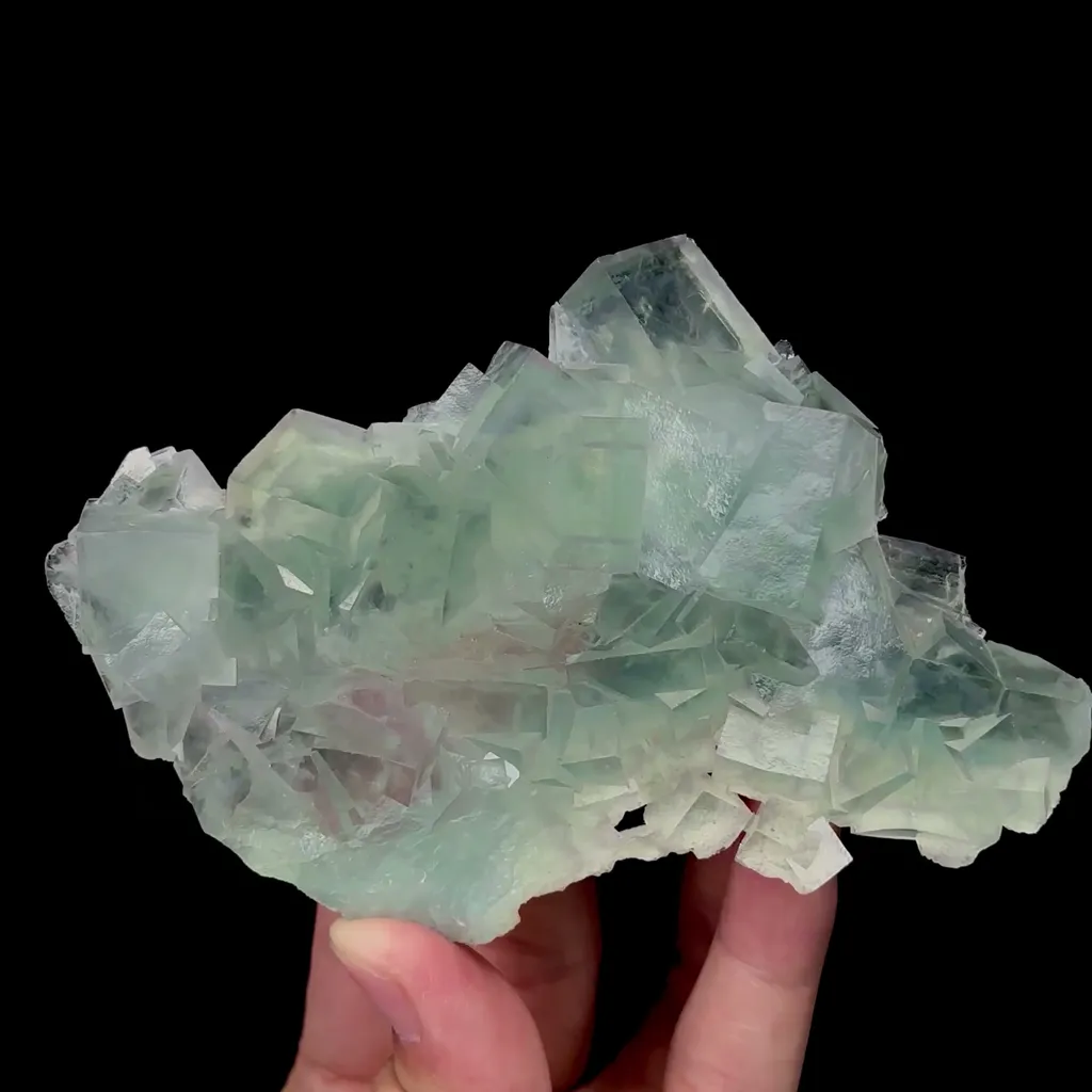 Natural Transparent Green Blue-Edged Phantom Fluorite Mineral Specimen,High Quality Specimen,XIANGHUALING,HUNAN,CHINA(125*90*33mm) image
