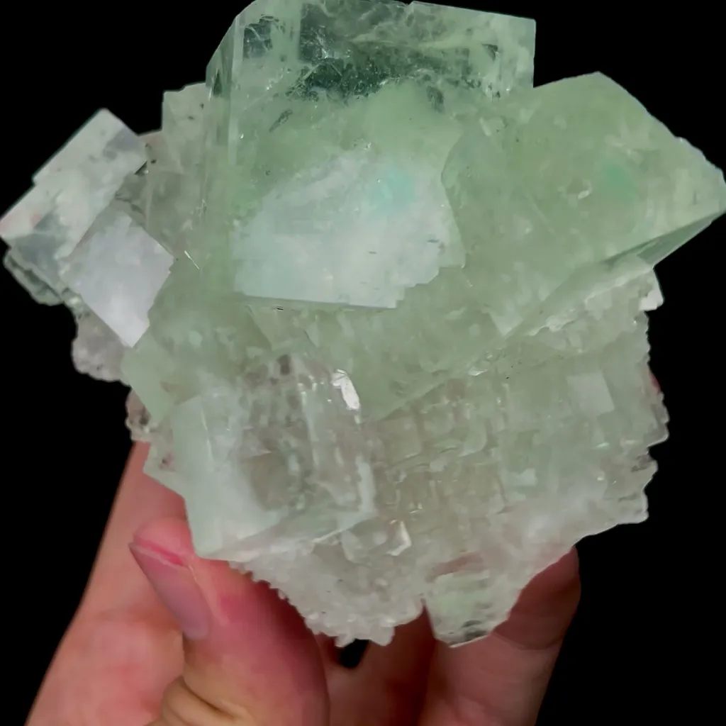 Natural Transparent Green Cubic Fluorite Mineral Specimen,High Quality Specimen,XIANGHUALING,HUNAN,CHINA(85*70*50mm) - image 3