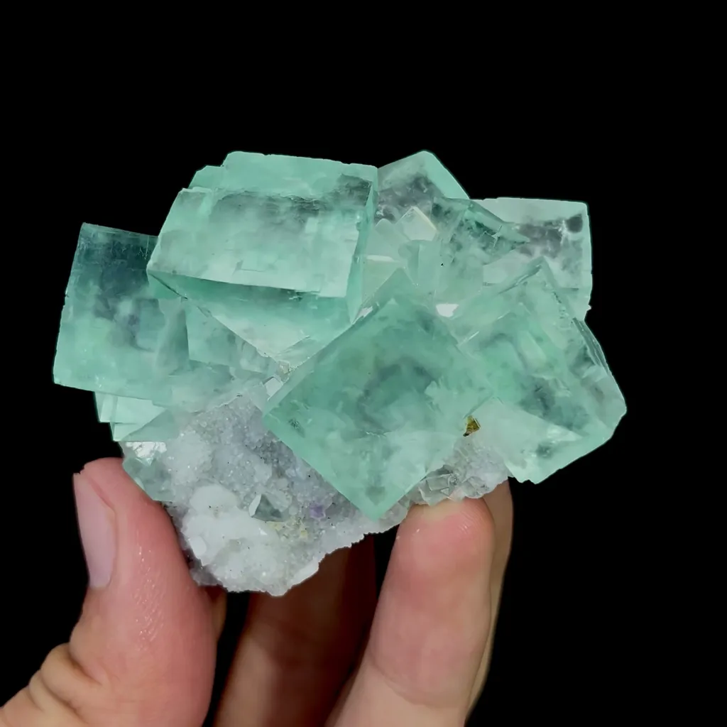 Natural Transparent Green Cubic Fluorite Mineral Specimen,High Quality Specimen,YAO GANG XIAN,HUNAN,CHINA(63*50*24mm) - image 2