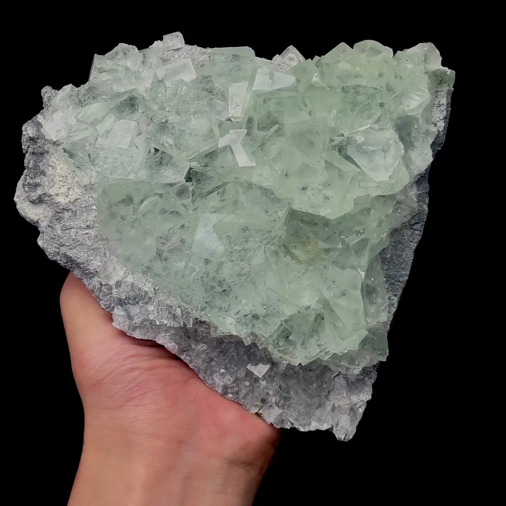 Natural Transparent Green Cubic Fluorite Mineral Specimen,High Quality Specimen,ZHEJIANG,CHINA(140*65*146mm) - image 4