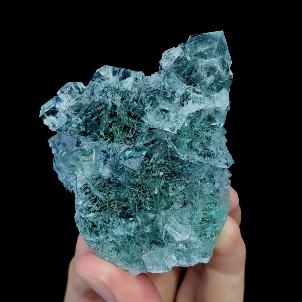 Natural Transparent Green Fluorite Mineral Specimen,High Quality Specimen,XIANGHUALING,HUNAN,CHINA(75*60*23mm) image