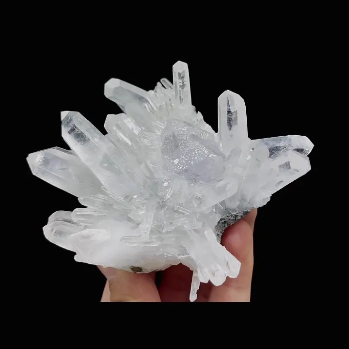 Natural Transparent Octahedral Fluorite and Clear Quartz Cluster Symbiosis comes from Yaogangxian,Hunan 115*80*50MM image