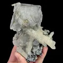 Natural Transparent Octahedral Fluorite and Quartz, Mineral Specimen: Inner Mongolia,China (75*110*60MM) - image 2