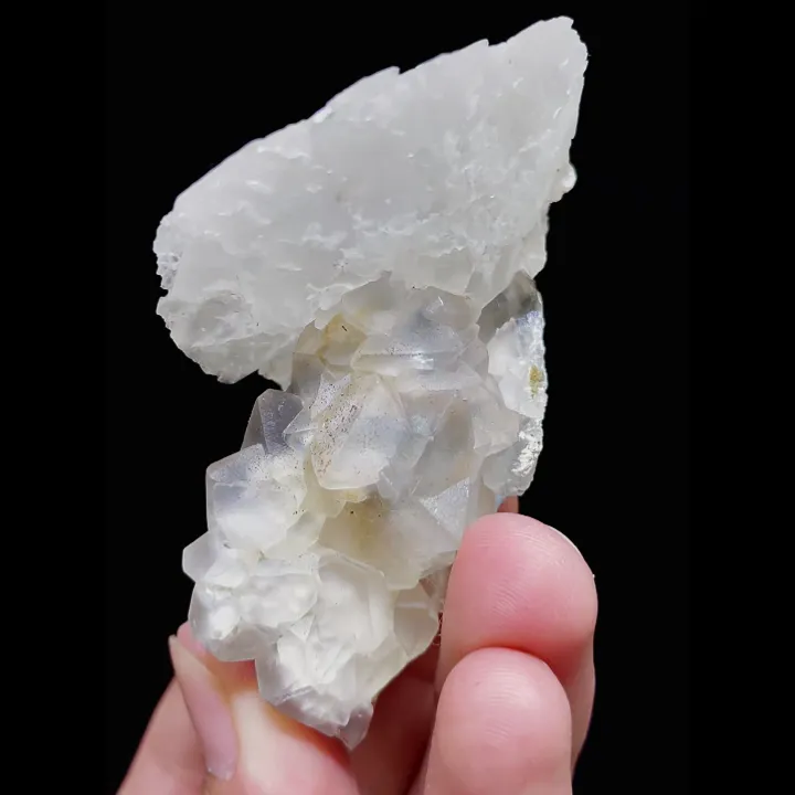 Natural Transparent Octahedral Fluorite & Calcite, Mineral Specimen:Xianghualing,Hunan (45*70*30MM) - image 3