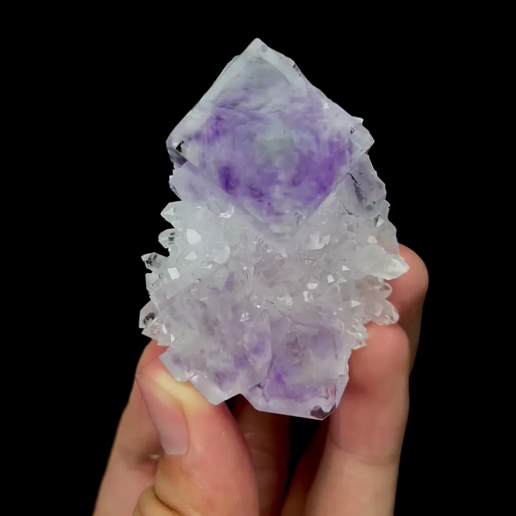 Natural Transparent Purple Cubic Fluorite and Crystal Mineral Specimen,High Quality Specimen,ZHEJIANG,CHINA(57*46*29mm) image
