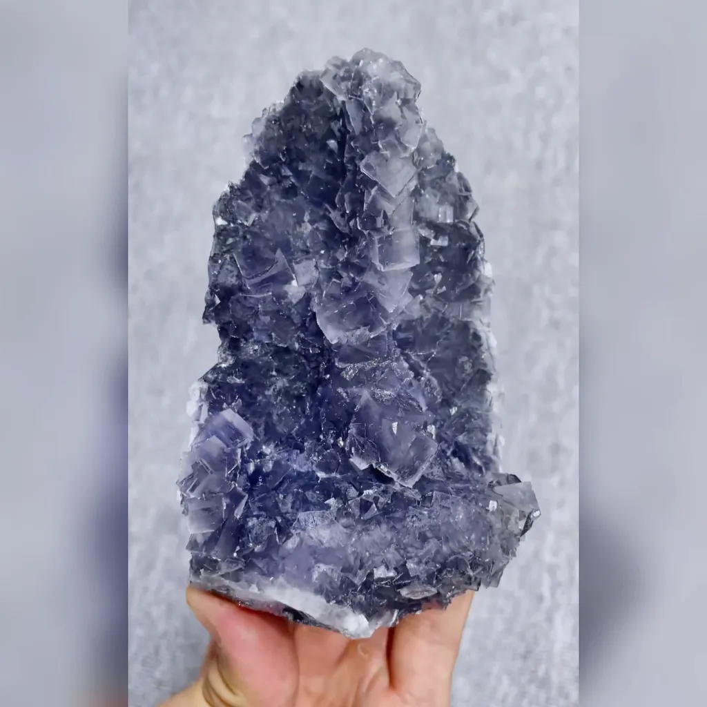Natural Transparent Purple Cubic Fluorite Mineral Specimen,High Quality Specimen,XIANGHUALING,HUNAN,CHINA(125*80*45mm) image