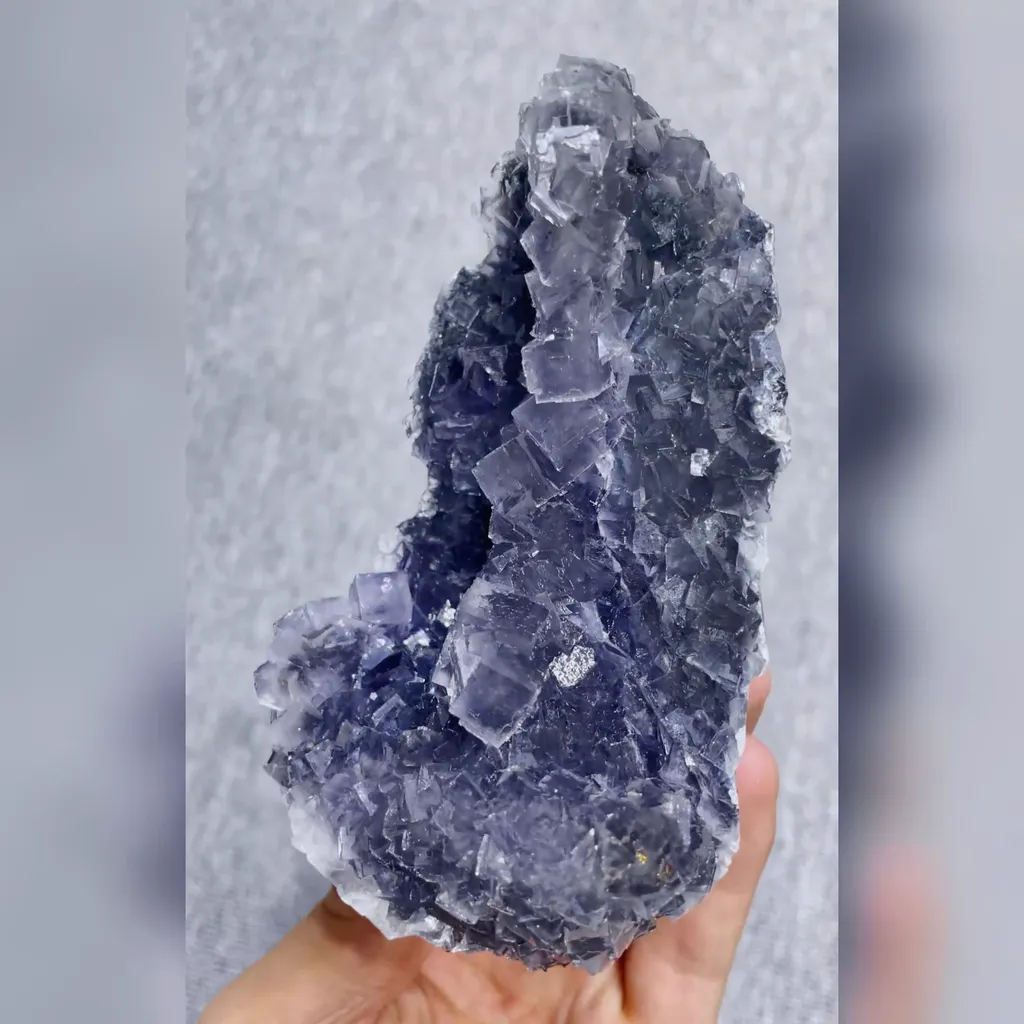 Natural Transparent Purple Cubic Fluorite Mineral Specimen,High Quality Specimen,XIANGHUALING,HUNAN,CHINA(125*80*45mm) - image 4