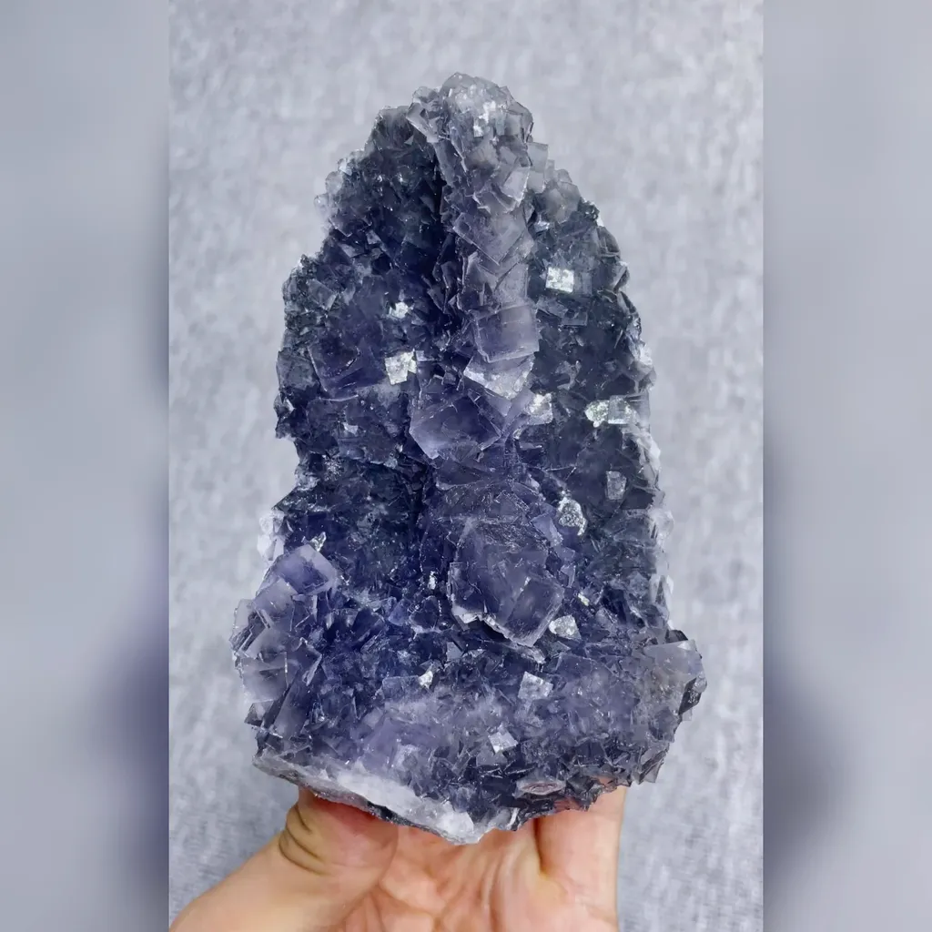 Natural Transparent Purple Cubic Fluorite Mineral Specimen,High Quality Specimen,XIANGHUALING,HUNAN,CHINA(125*80*45mm) - image 3