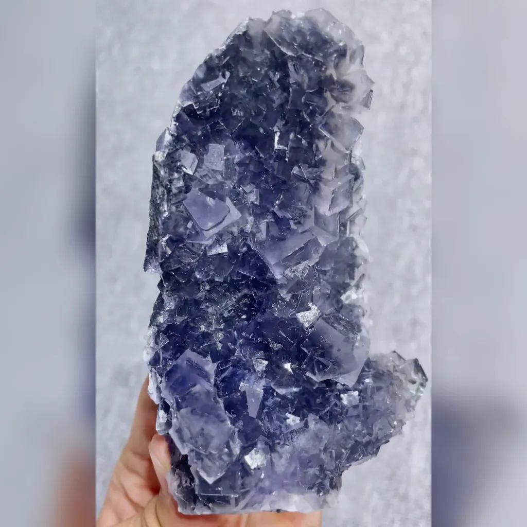 Natural Transparent Purple Cubic Fluorite Mineral Specimen,High Quality Specimen,XIANGHUALING,HUNAN,CHINA(125*80*45mm) - image 5