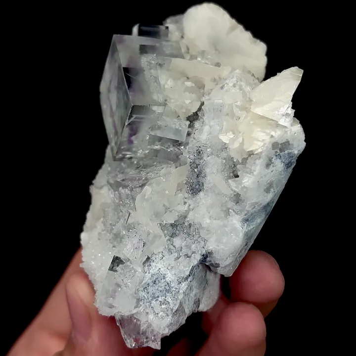 Natural Transparent Purple Phantom Fluorite and Calcite, Mineral Specimen:Yaogangxian,Hunan (65*75*35MM) - image 3
