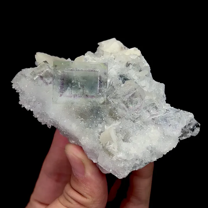 Natural Transparent Purple Phantom Fluorite and Calcite, Mineral Specimen:Yaogangxian,Hunan (65*75*35MM) - image 5