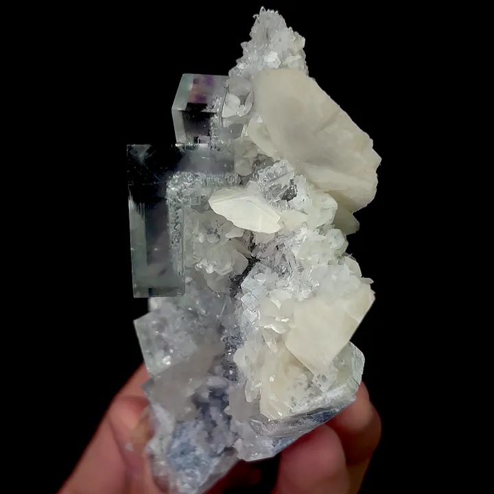 Natural Transparent Purple Phantom Fluorite and Calcite, Mineral Specimen:Yaogangxian,Hunan (65*75*35MM) - image 4