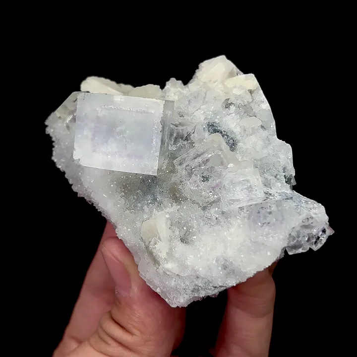 Natural Transparent Purple Phantom Fluorite and Calcite, Mineral Specimen:Yaogangxian,Hunan (65*75*35MM) image