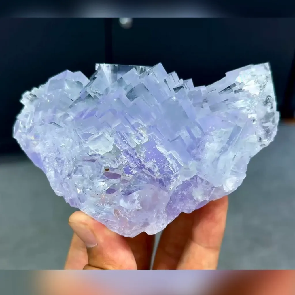 Natural Transparent Purple Phantom Fluorite comes from Xianghualing,Hunan 110*70*45MM image