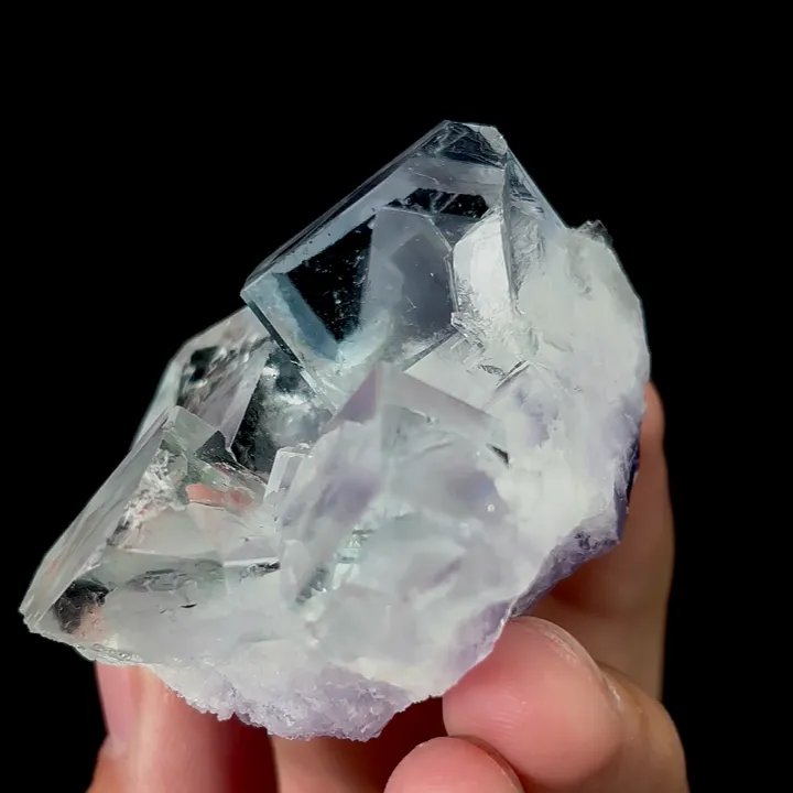Natural Transparent Purple Phantom Fluorite, Mineral Specimen:Zhejiang (50*55*35MM) - image 4