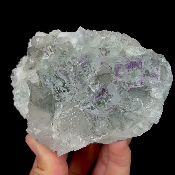 Natural Transparent Purple Phantom Fluorite, Mineral Specimen:Zhejiang,China (100*75*40MM) image
