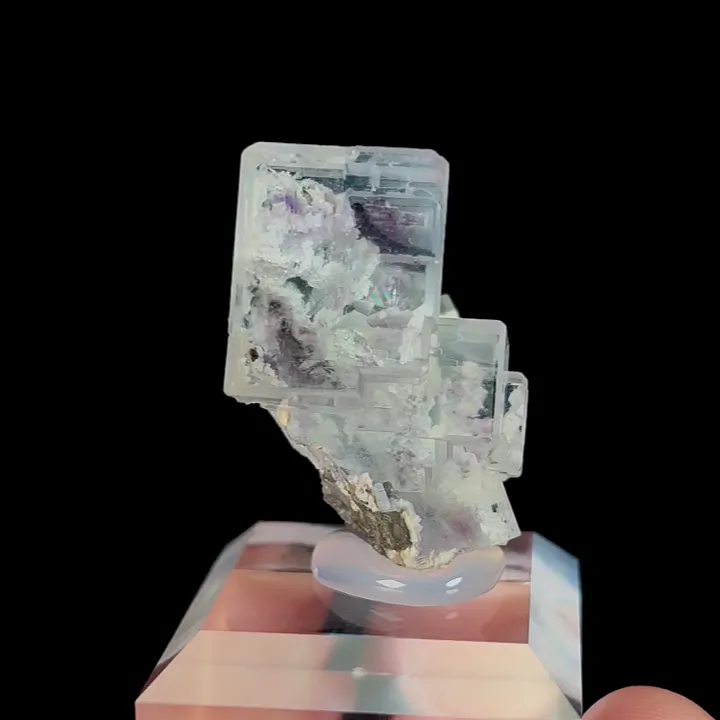 Natural Transparent Purple Phantom Fluorite, Mineral Specimen:Zhejiang,China (20*25*20MM) - image 5