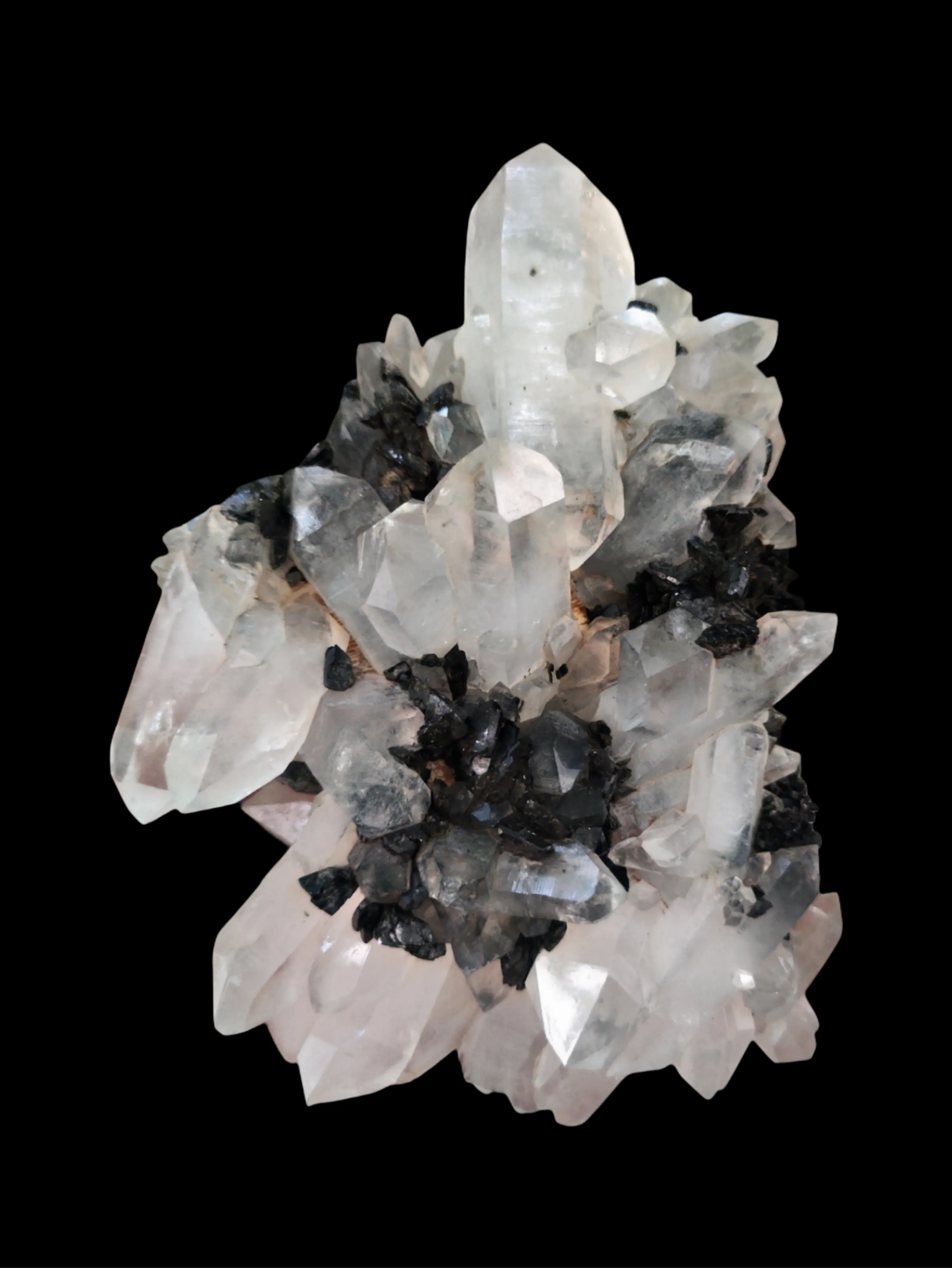 Natural Transparent Quartz with Green Epidote Specimen - image 1