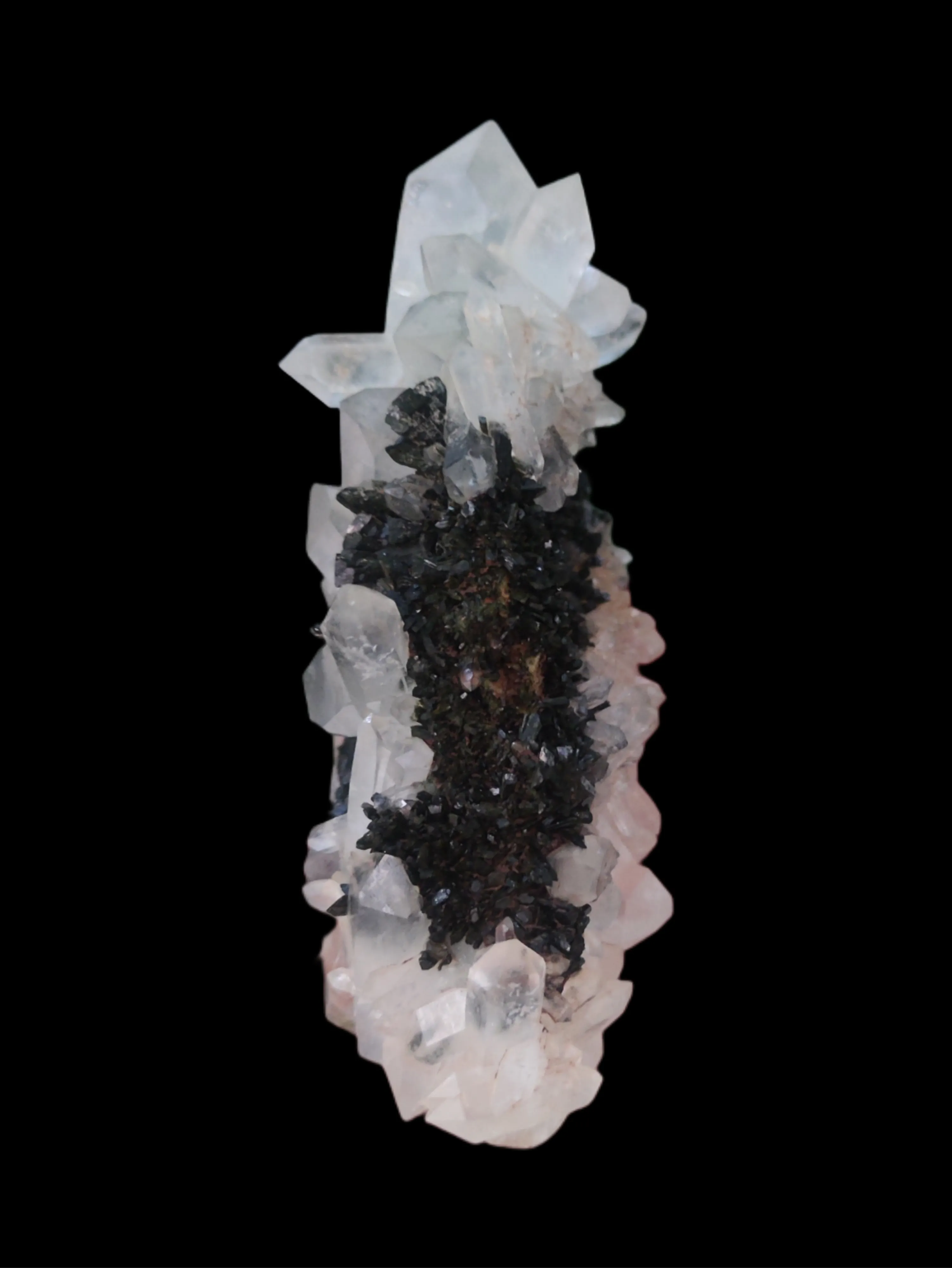 Natural Transparent Quartz with Green Epidote Specimen - image 5