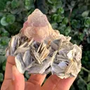 Natural Triangle Bicolor Fluorite Crystal on Muscovite Mica from Pakistan - image 5