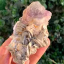 Natural Triangle Bicolor Fluorite Crystal on Muscovite Mica from Pakistan - image 7
