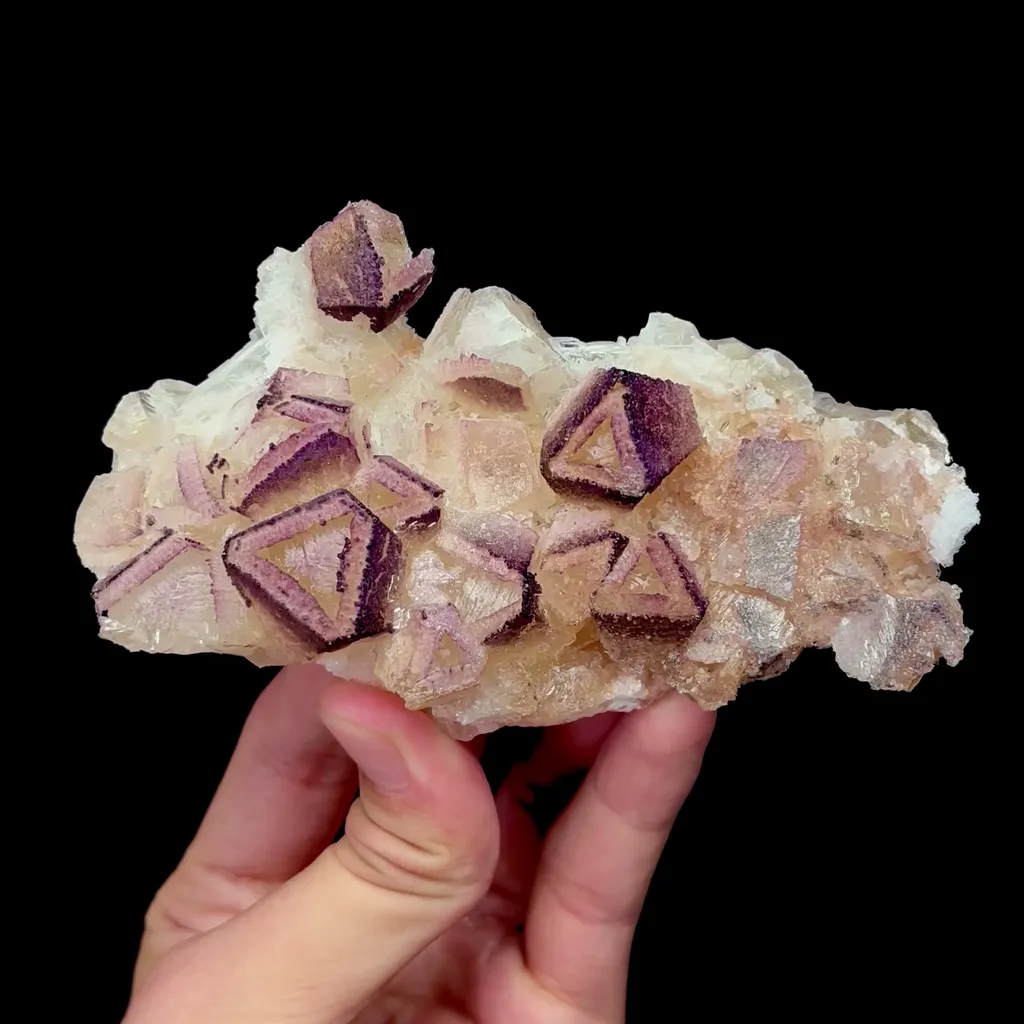 Natural Triangular Yttrium Fluorite Mineral Specimen,High Quality Specimen,GUIZHOU,CHINA(120*43*42mm) image