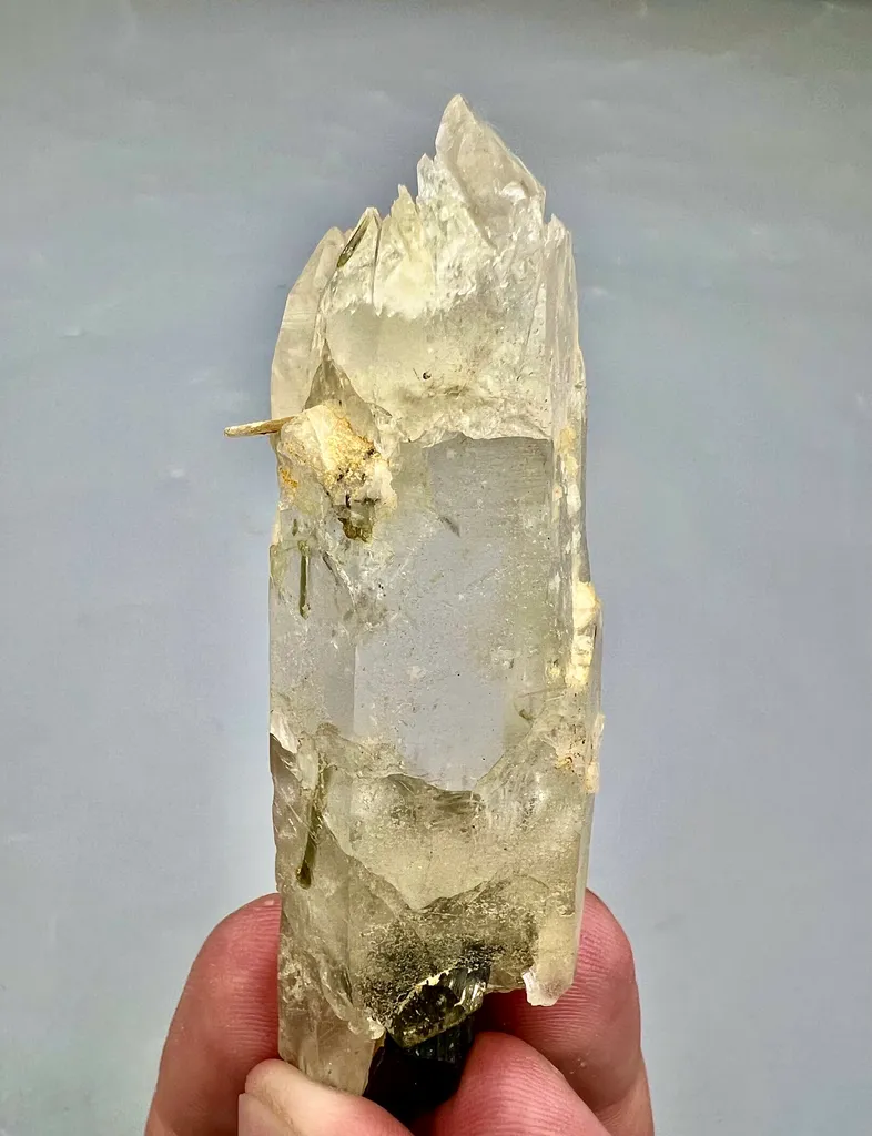 Natural Unique Green Cap Tourmaline On Quartz from Pakistan - image 7