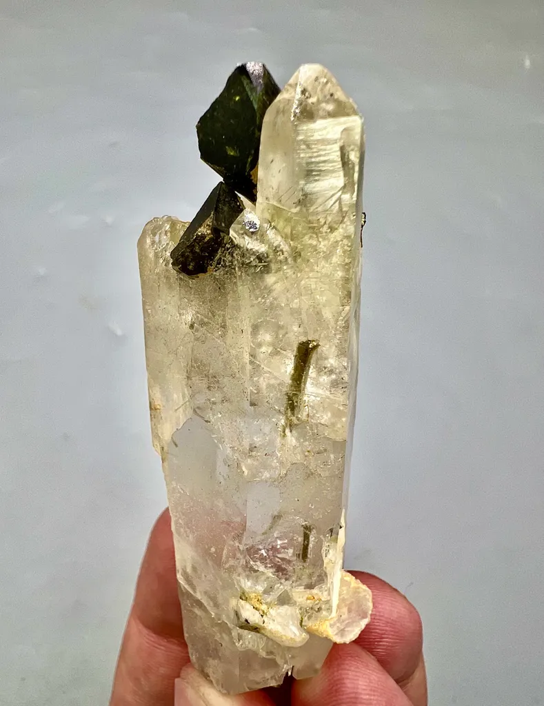 Natural Unique Green Cap Tourmaline On Quartz from Pakistan - image 6