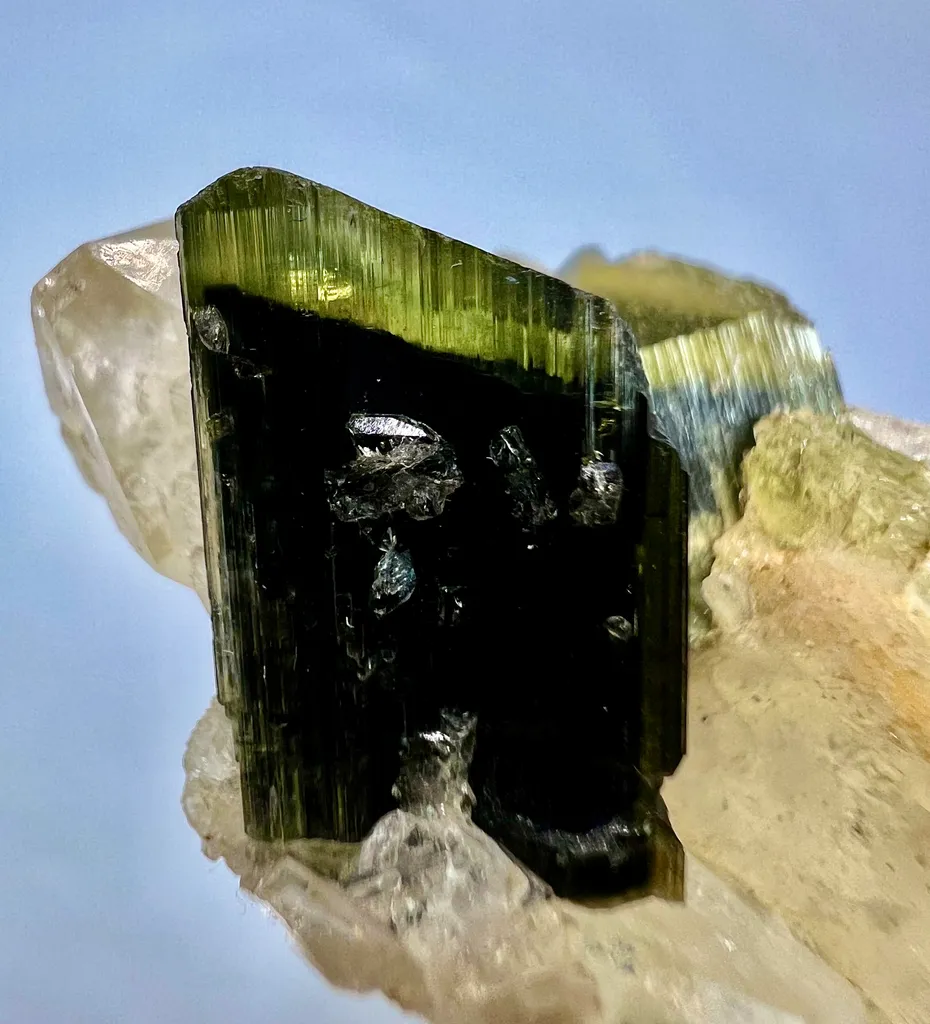 Natural Unique Green Cap Tourmaline On Quartz from Pakistan - image 10