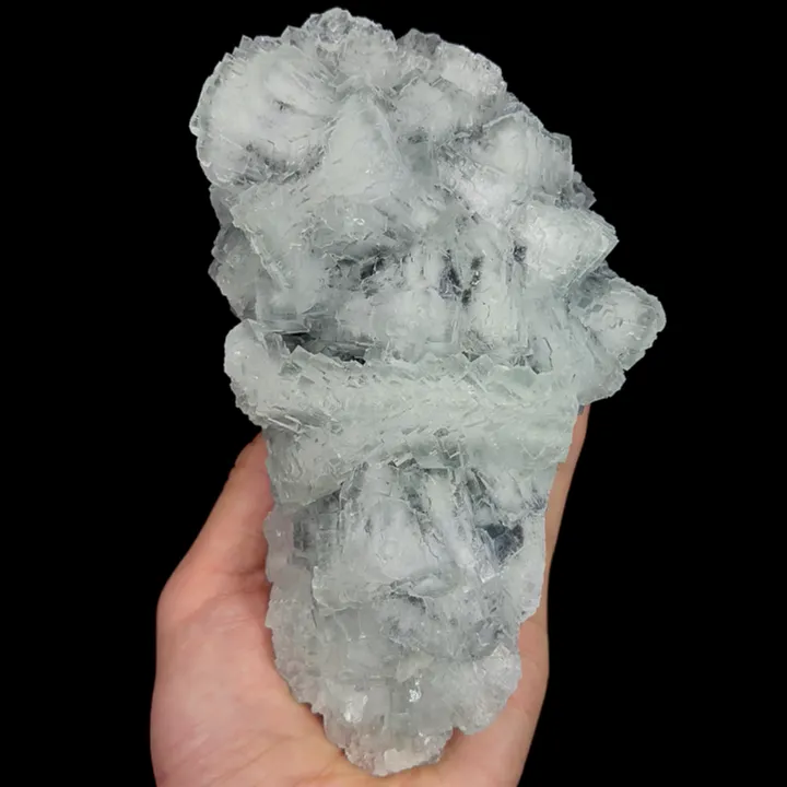 Natural White Cubic Transparent Fluorite, Mineral Specimen: Xianghualing,Hunan (95*180*50MM) image