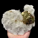 Natural White Flaky Calcite and Pyrite Mineral Specimen,High Quality Specimen,FUJIAN,CHINA(145*125*52mm) - image 1