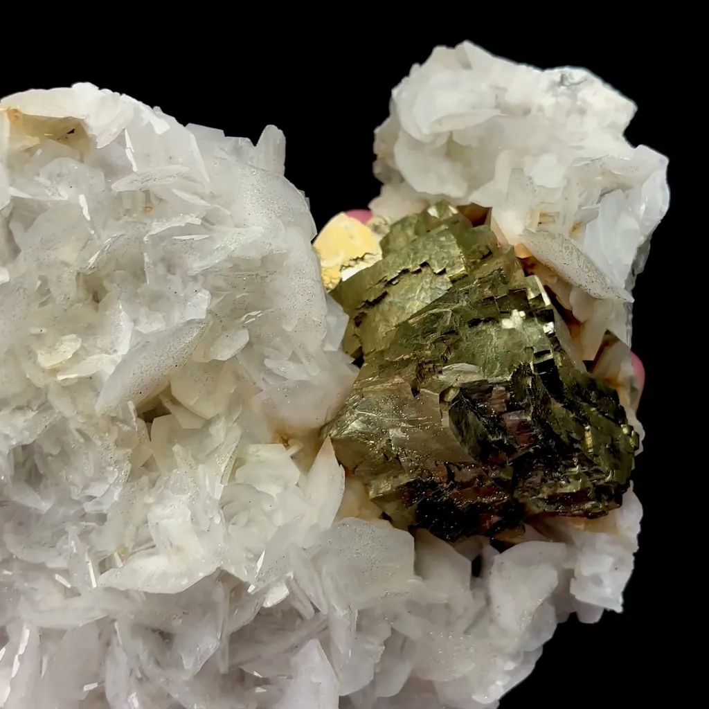 Natural White Flaky Calcite and Pyrite Mineral Specimen,High Quality Specimen,FUJIAN,CHINA(145*125*52mm) - image 3