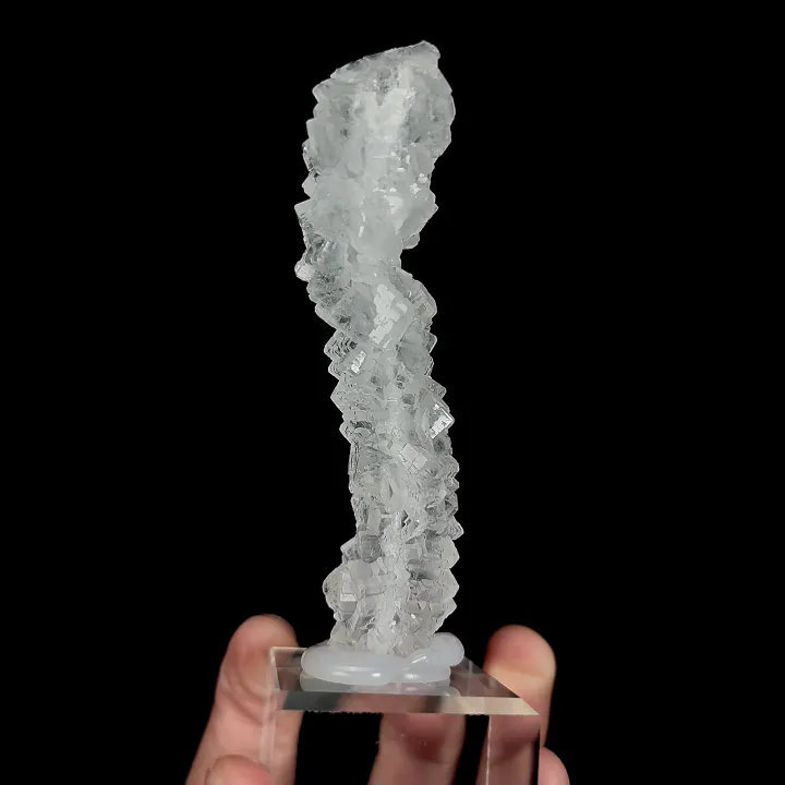 Natural White Transparent Cubic Fluorite, Mineral Specimen:Xianghualing,Hunan (25*20*90MM) image