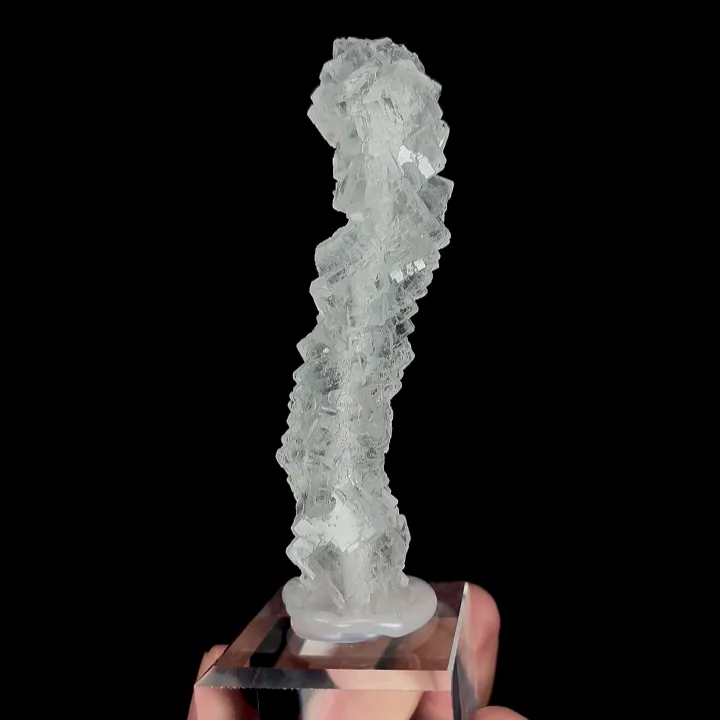 Natural White Transparent Cubic Fluorite, Mineral Specimen:Xianghualing,Hunan (25*20*90MM) - image 4