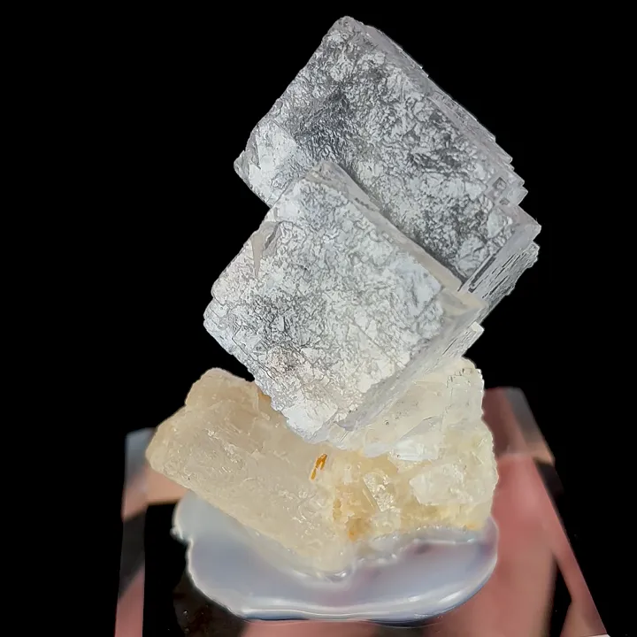 Natural White Transparent Cubic Fluorite, Mineral Specimen:Xianghualing,Hunan (40*40*25MM) image