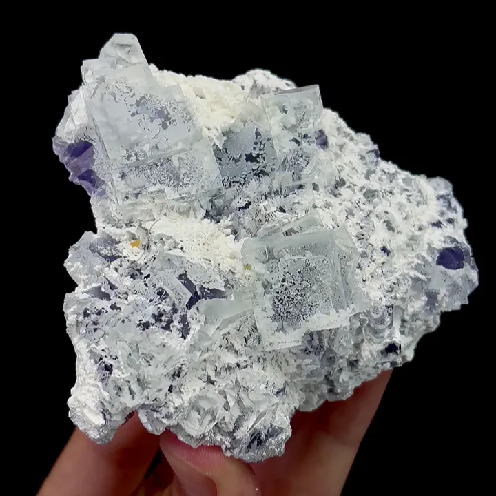 Natural White Transparent Cubic Fluorite, Mineral Specimen:Xianghualing,Hunan (90*90*40MM) image
