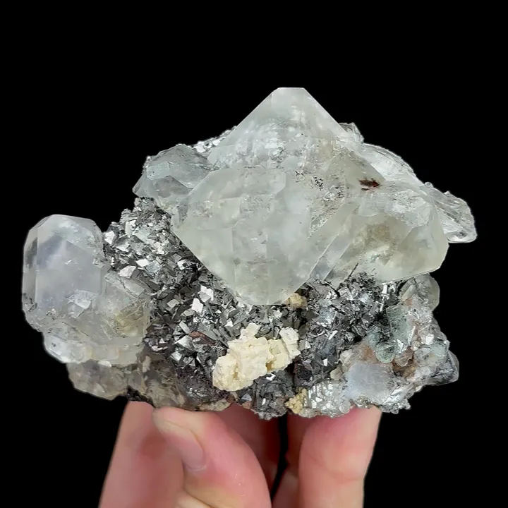 Natural White Transparent Octahedral Fluorite, Mineral Specimen: Inner Mongolia,China (100*65*70MM) image