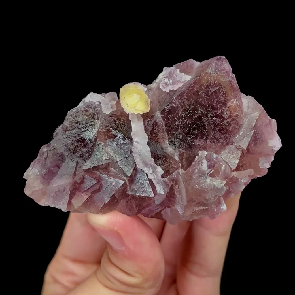 Natural Yellow and Purple Fluorite Mineral Specimen,High Quality Specimen,ZHEJIANG,CHINA(80*50*30mm) image