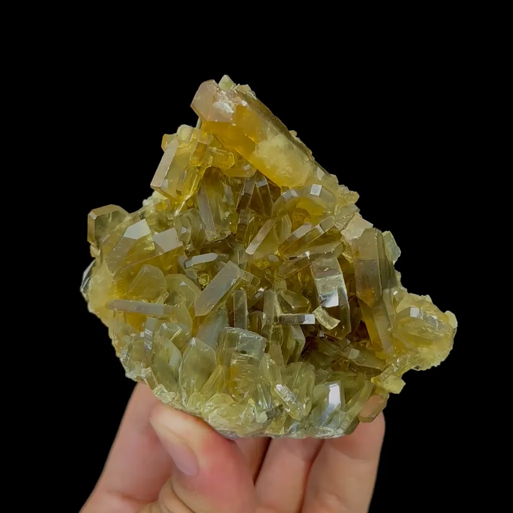 Natural Yellow Brown Barite Cluster Mineral Specimen,High Quality Specimen,GUIZHOU,CHINA(85*80*59mm) image