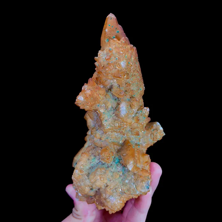 Natural Yellow Calcite and Malachite, Mineral Specimen:Shuikoushan,Hunan (75*100*125MM) image